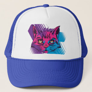 Casquette Visage de chat rose