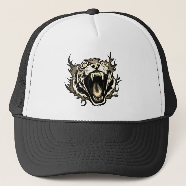 Casquette Visage de tigre en colère (Devant)