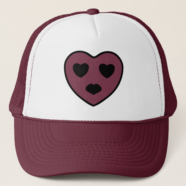 Casquette Visage en forme de cœur faisant la moue (Devant)
