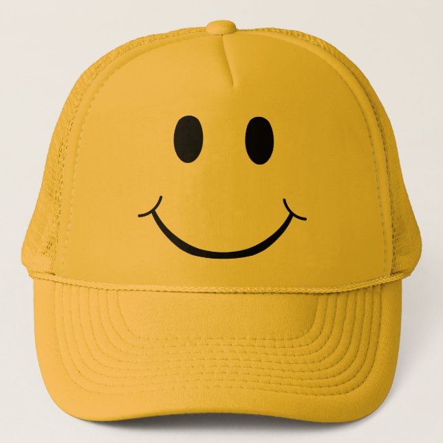 Casquette Visage Jaune Jaune Classique des années 70 (Devant)
