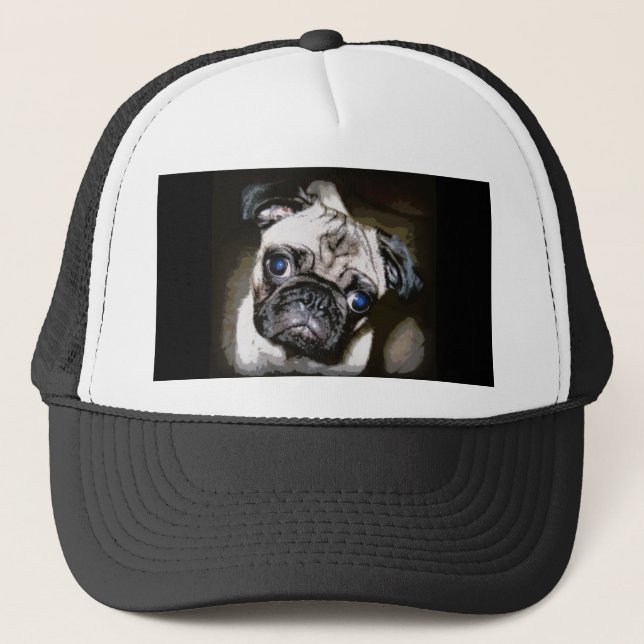 Casquette visage mignon de carlin (Devant)