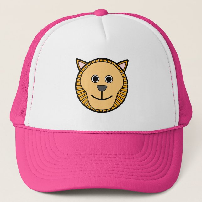 Casquette Visage rond mignon de lion de bande dessinée (Devant)