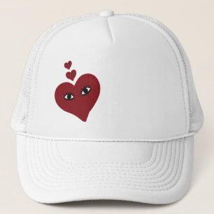 Casquette Visage rouge de coeur d'amour