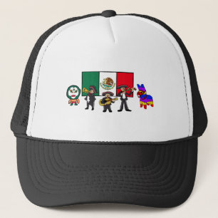 Casquette Viva Mexico Luchador Mariachi Piñata Caricature