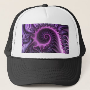Casquette Vivid Abstract Cool Pink Purple Fractal Art Spiral