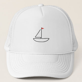Casquette Voilier minimaliste dessiné d'un seul trait avec d