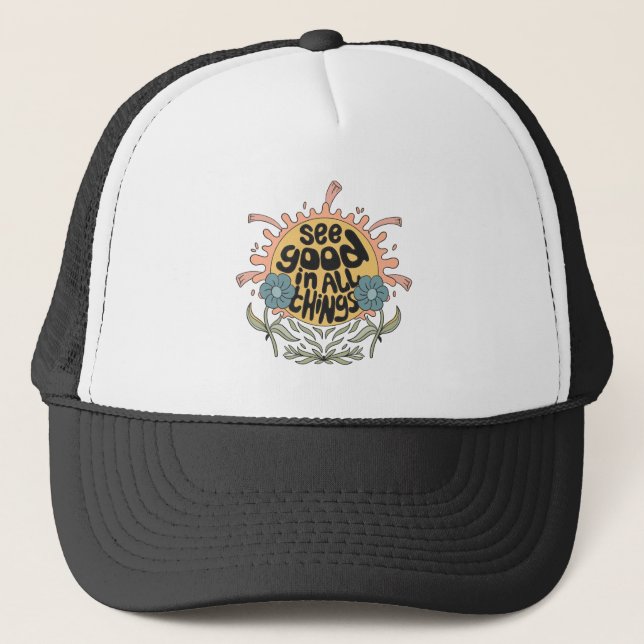Casquette Voir le bon dans toutes les choses Hippie Graphic (Devant)