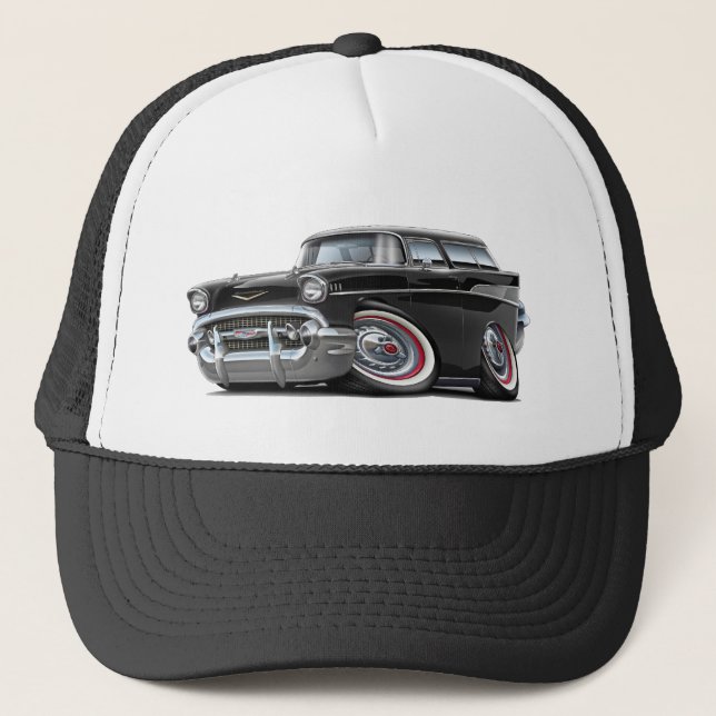 Casquette Voiture 1957 de noir de nomade de Chevy (Devant)