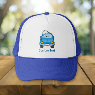 Casquette Voiture bleue avec chapeau de camion bulle