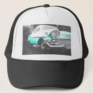 Casquette voiture classique Chevrolet Impala 1958 bleu vif