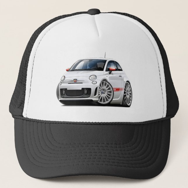 Casquette Voiture de blanc de Fiat 500 Abarth (Devant)