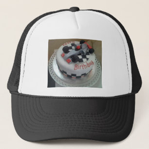 Casquette voiture de course d'anniversaire heureuse
