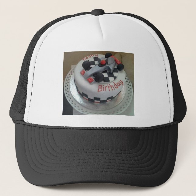 Casquette voiture de course d'anniversaire heureuse (Devant)