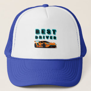 Casquette Voiture de course orange vif avec reflets néon
