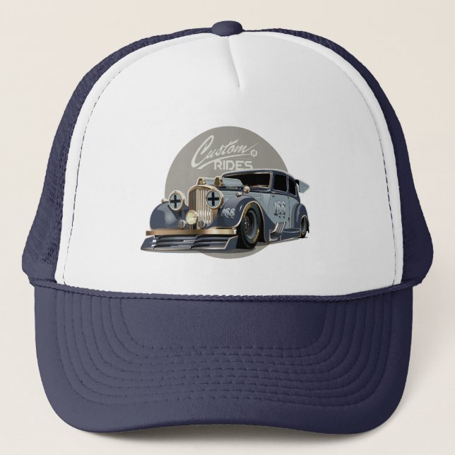 Casquette Voiture de course retro sci-fi personnalisée (Devant)