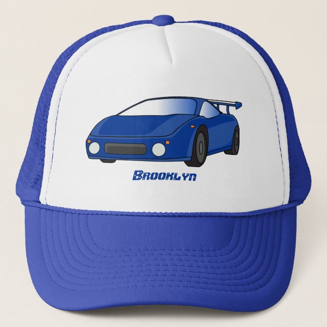 Casquette Voiture de sport bleue avec illustration airfos (Devant)