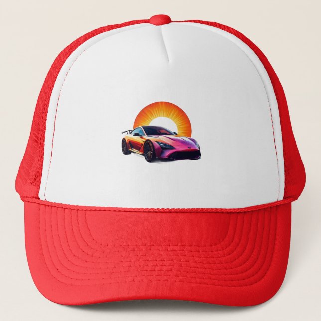 Casquette Voiture de sport de course stylisée (Devant)