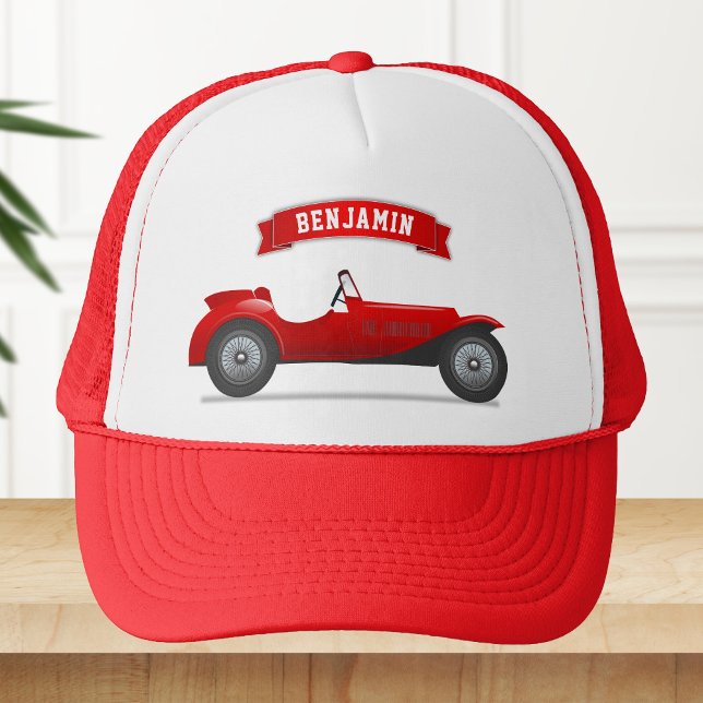 Casquette Voiture rouge vintage (Créateur téléchargé)