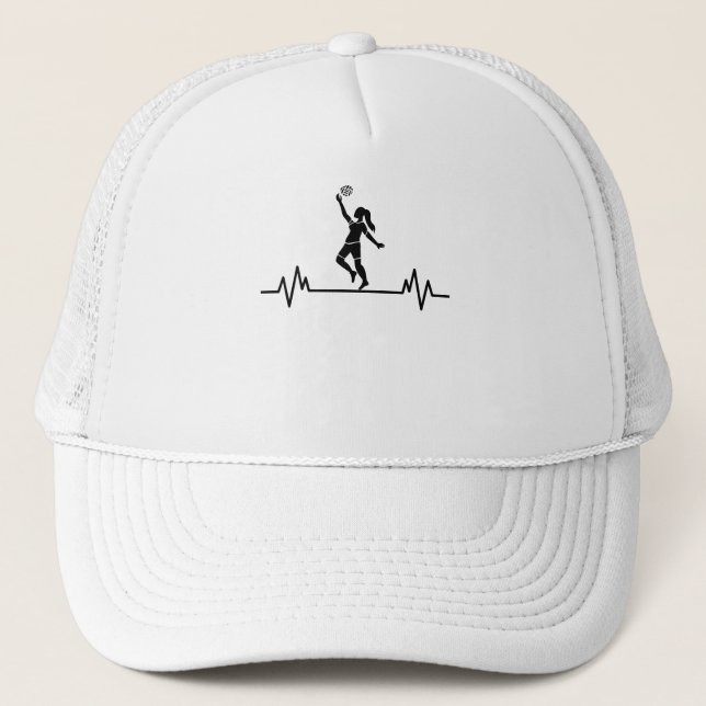Casquette Volleyball Heartbeat Funny Volleyball Sport Cadeau (Devant)