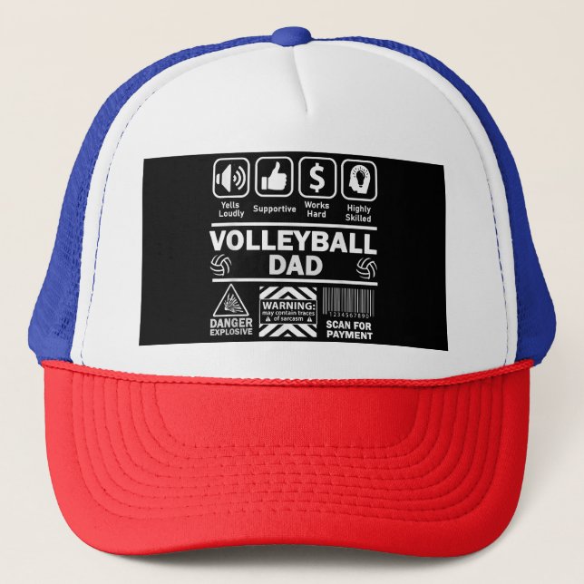 Casquette Volleyball papa drôle Contenu du père du sport (Devant)