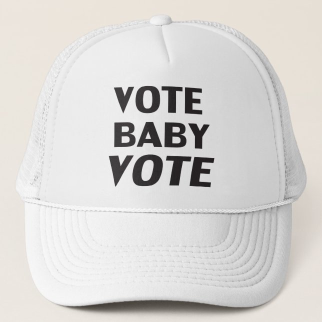 Casquette Vote baby vote texte noir (Devant)