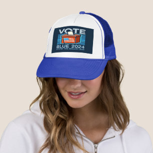 Casquette Vote Blue 2024 Bulletin Box Président américain Tr