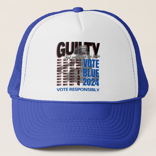 Casquette Vote Blue Pas pour le Felon (Devant)
