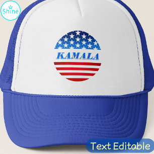 Casquette Vote Kamala Harris Texte Personnalisé USA Drapeau 