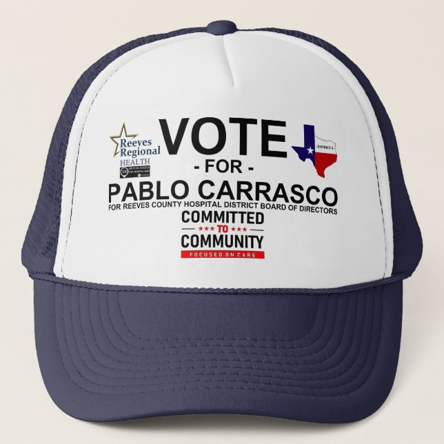 Casquette Vote pour Pablo Carrasco (Devant)