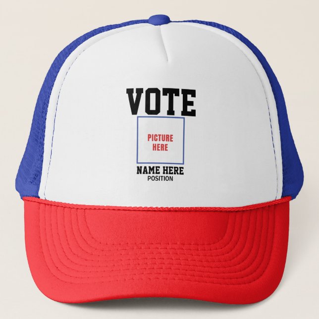 CASQUETTE VOTER LE NOM PERSONNALISER LA PHOTO (Devant)