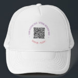 Casquette Votre code QR Modèle de chapeau de Trucker texte p<br><div class="desc">Polices et couleurs personnalisées - Concevez votre propre chapeau de camion personnalisé avec votre QR Code Scan Info Texte personnalisé Cadeau professionnel ou personnel amusant Casquettes / Casquettes - Ajouter votre QR Code - Image ou logo - Photo / ou texte / plus - Redimensionner et déplacer ou ajouter des...</div>