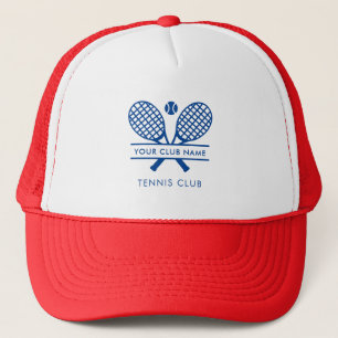 Casquette Votre Équipe de Tennis Nom Country Club Bleu Perso