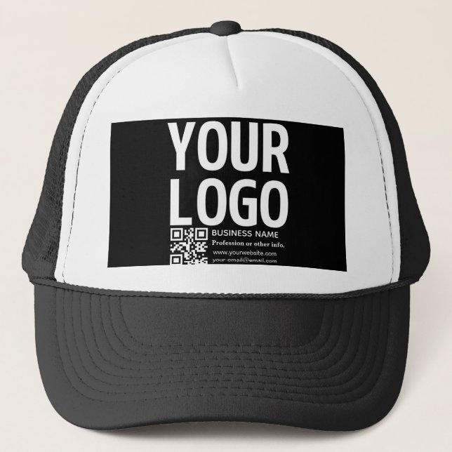 Casquette Votre logo avec code QR et texte modifiables  (Devant)
