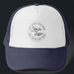 Casquette Votre logo d'entreprise Personnalisé Simple Marine<br><div class="desc">Créez votre propre chapeau de camion d'entreprise! Un modèle simple et moderne en bleu marine et blanc, entièrement personnalisable, avec votre logo, photo ou image d'entreprise. Vous pouvez également ajouter votre nom, votre nom d'entreprise, votre adresse d'instagram promotionnel ou tout texte personnalisé. Vous pouvez choisir n'importe quelle police et n'importe...</div>