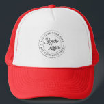 Casquette Votre logo d'entreprise personnalisé Simple Rouge<br><div class="desc">Créez votre propre chapeau de camion d'entreprise! Un modèle simple et moderne en rouge et blanc, entièrement personnalisable, avec votre logo, photo ou image d'entreprise. Vous pouvez également ajouter votre nom, votre nom d'entreprise, votre adresse d'instagram promotionnel ou tout texte personnalisé. Vous pouvez choisir n'importe quelle police et n'importe quelle...</div>