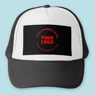 Casquette Votre logo et texte circulaire modifiable, rouge o