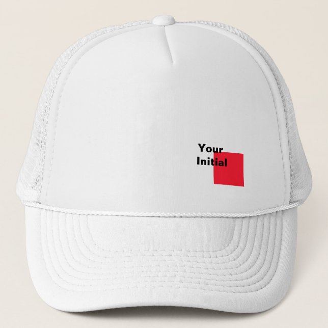 Casquette Votre monogramme initial blanc  (Devant)