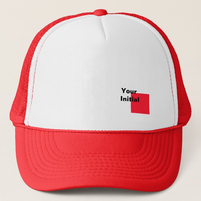 Casquette Votre monogramme initial rouge (Devant)