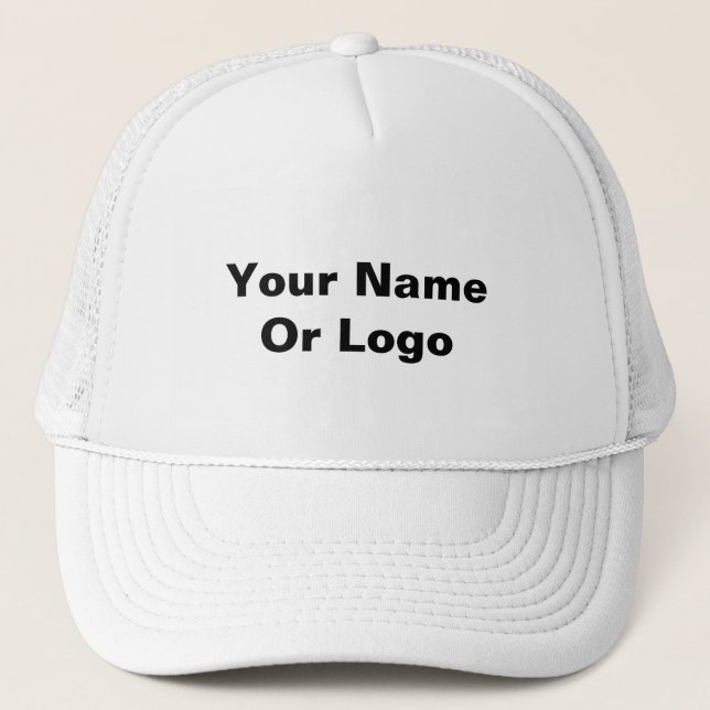 Casquette Votre Nom Ou Logo Classique Blanc (Devant)