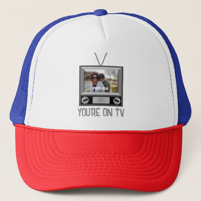 Casquette VOTRE PHOTO ICI Vous êtes à la télé (Devant)