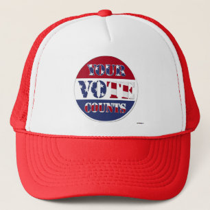 Casquette VOTRE VOIX COMPTE ! Rond avec drapeau américain