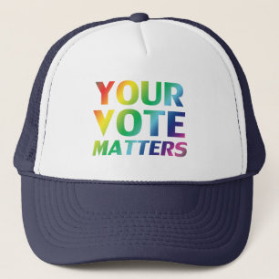 Casquette "votre vote compte" orgueil couleurs arc-en-ciel -
