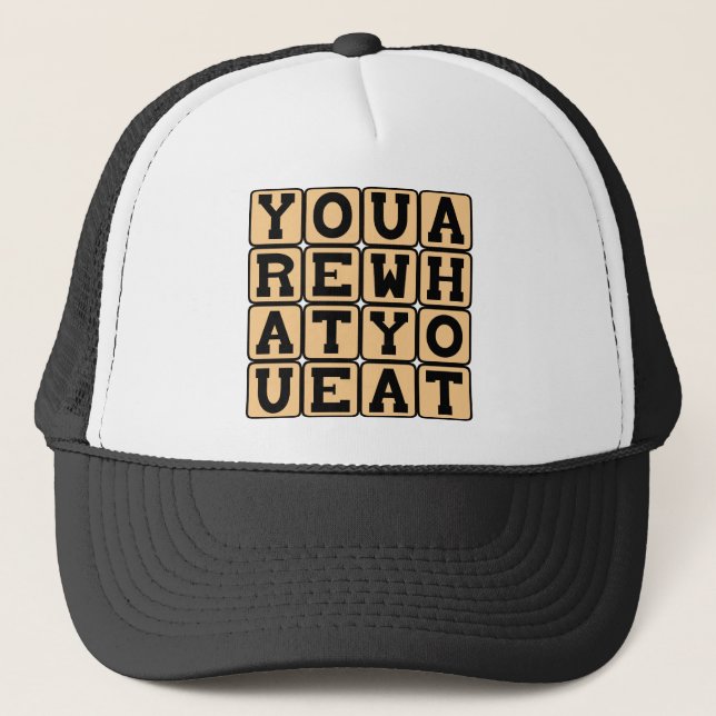 Casquette Vous êtes ce que vous mangez, affirmation culinair (Devant)