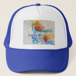 Casquette Vous Êtes Une Unicorne Unique ! Aquarelle arc-en-c