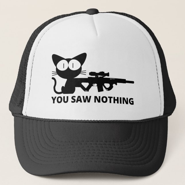 Casquette Vous n'avez rien vu Chat  (Devant)