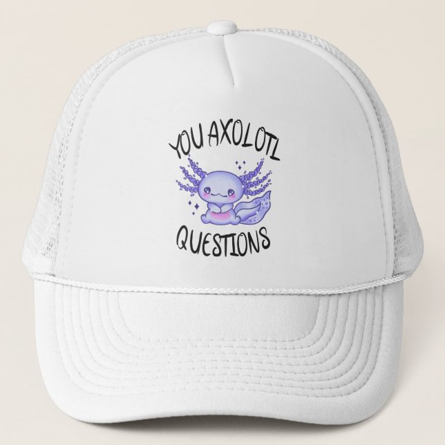 Casquette Vous posez des questions de axolotl (Devant)