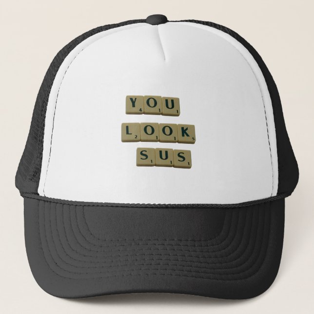 Casquette Vous Regardez SUS Lettre Carreaux Great Quotes Cad (Devant)