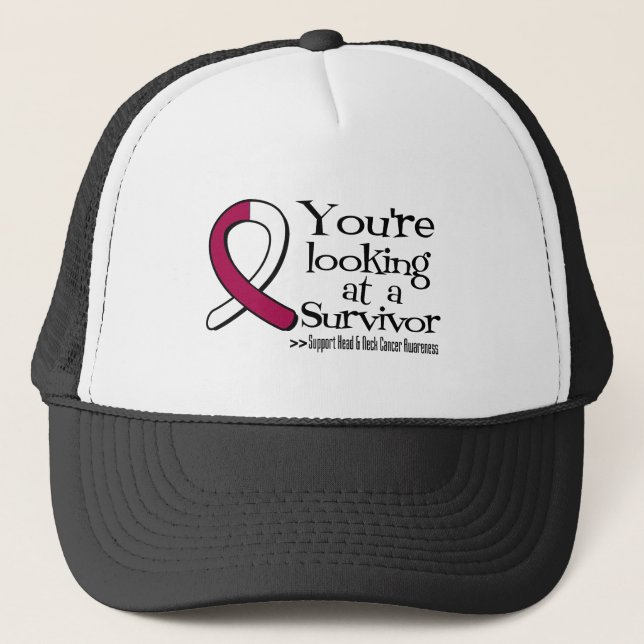 Casquette Vous regardez un survivant du cancer du cou de têt (Devant)