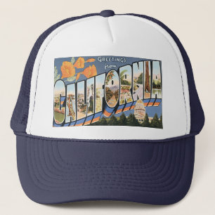 Casquette Voyage Vintage, Salutations de Californie Pavots