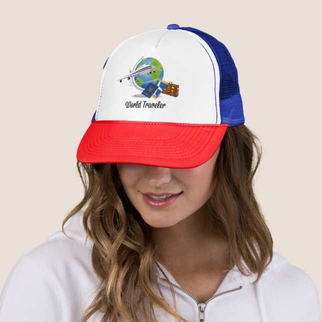 Casquette Voyageur mondial, emballé et prêt à partir (En situation)